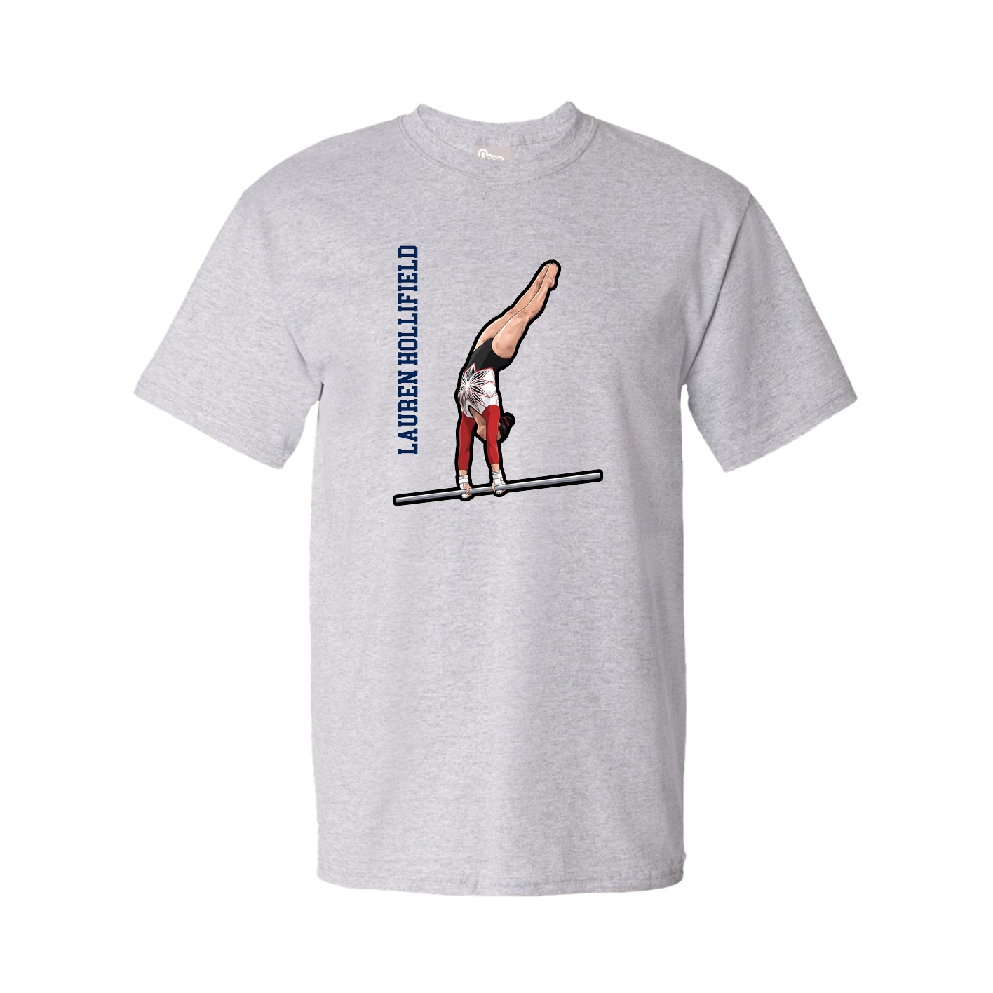 Tee — Name Vertical in Grey