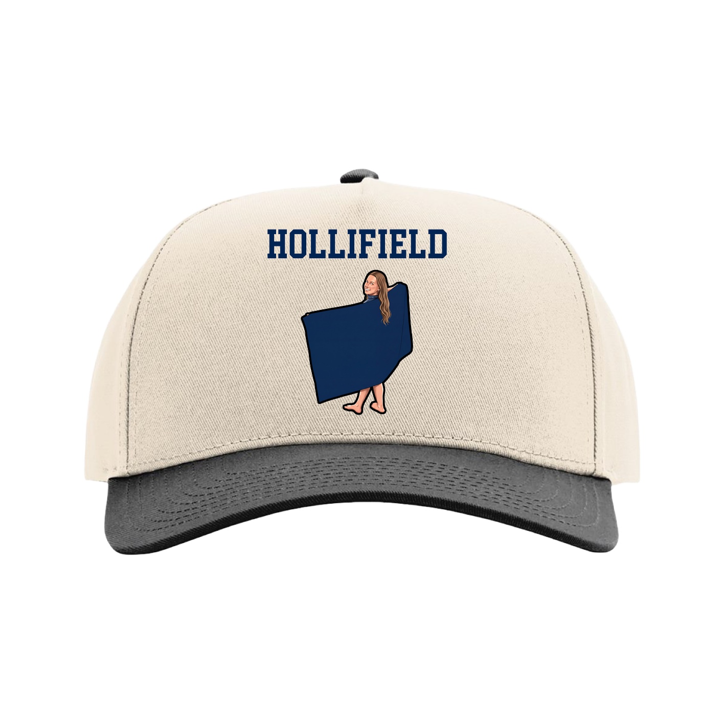 Full Fabric Five-Panel Champ Cap — Shirsey in Cream/Black