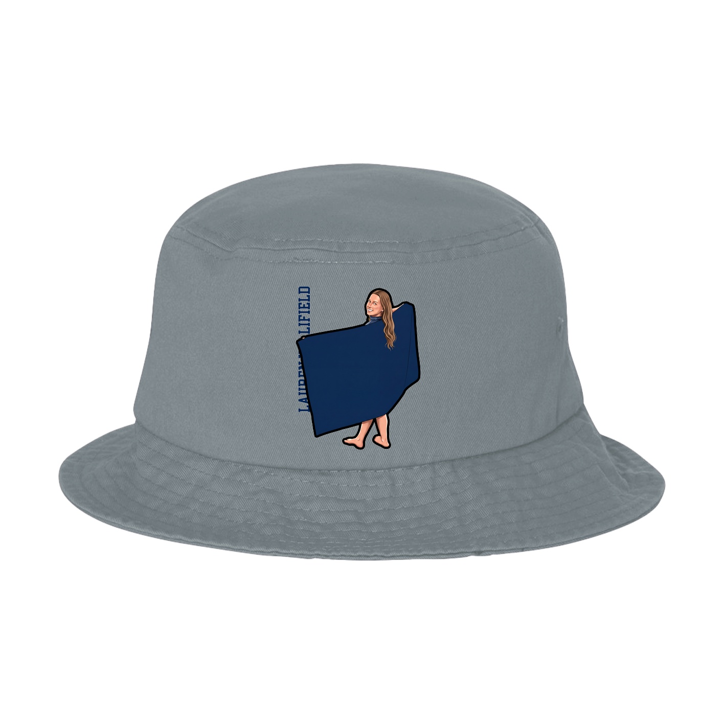Bucket Cap — Name Vertical in Grey