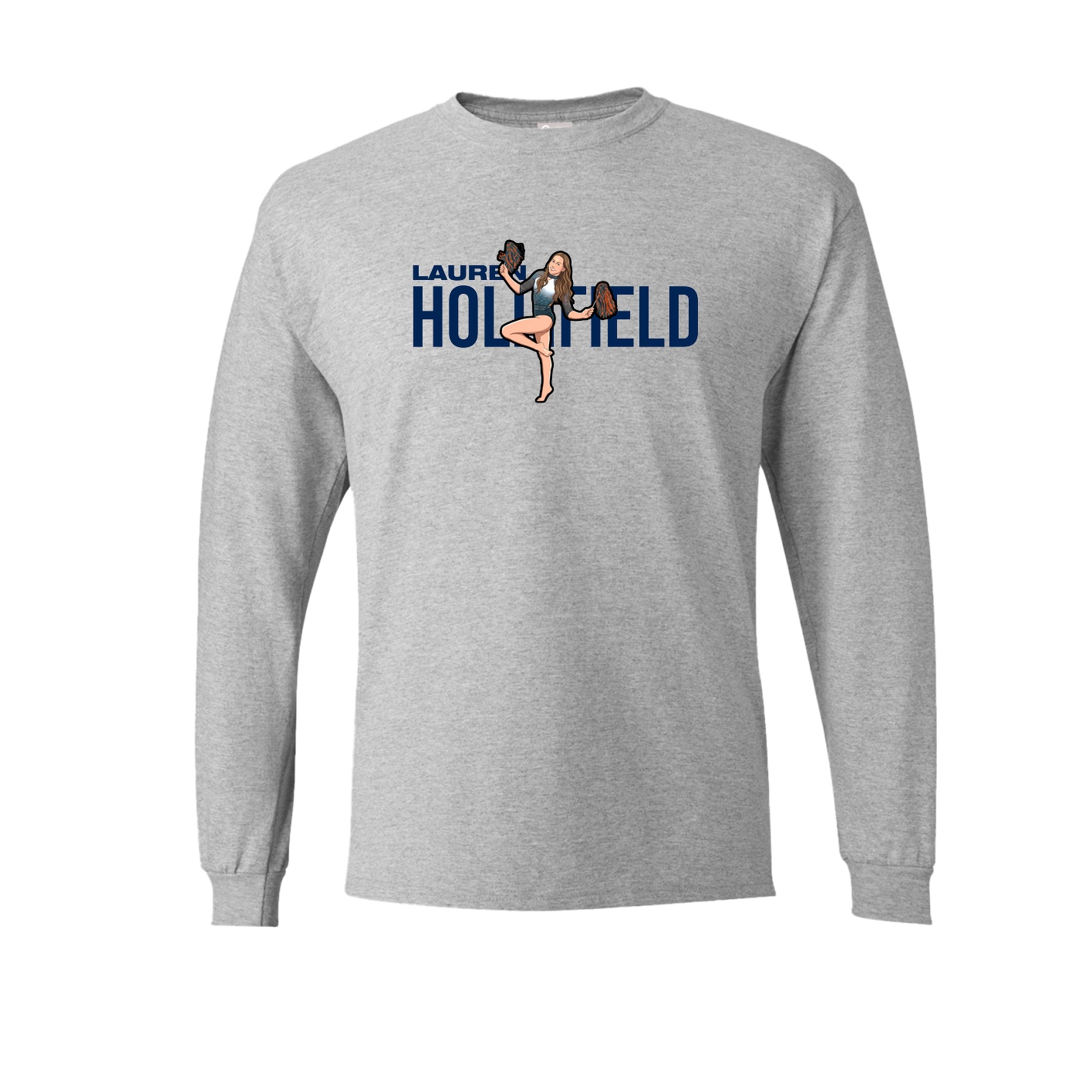 Long Sleeve Tee — Player Name in Grey