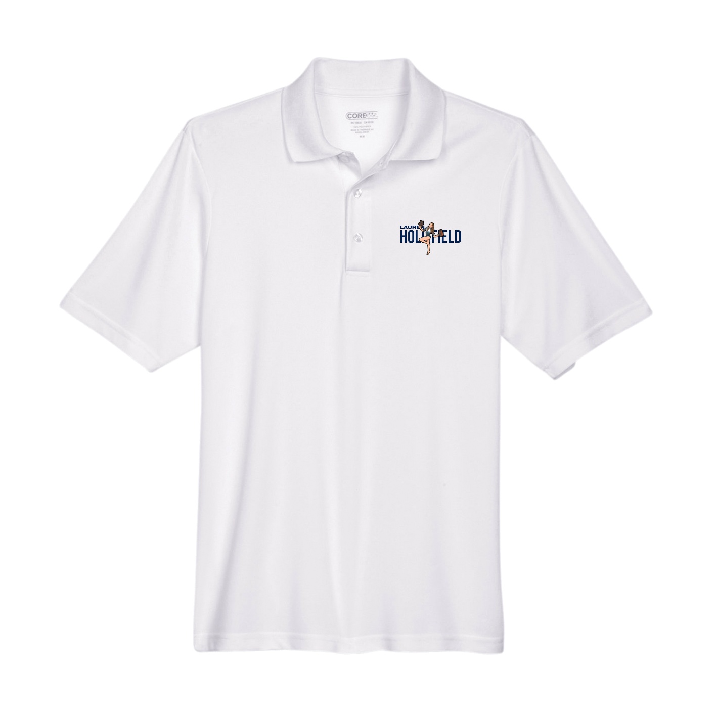 Performance Polo — Player Name in White