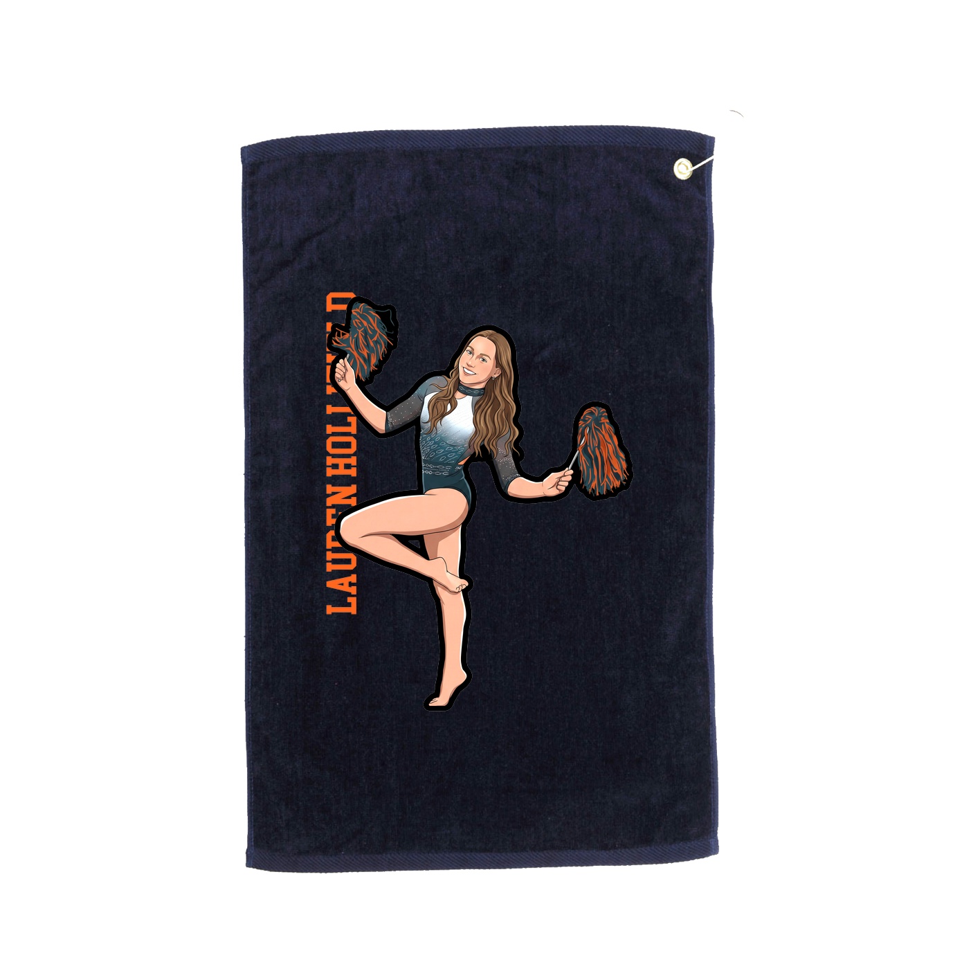 Golf Towel — Name Vertical in Navy