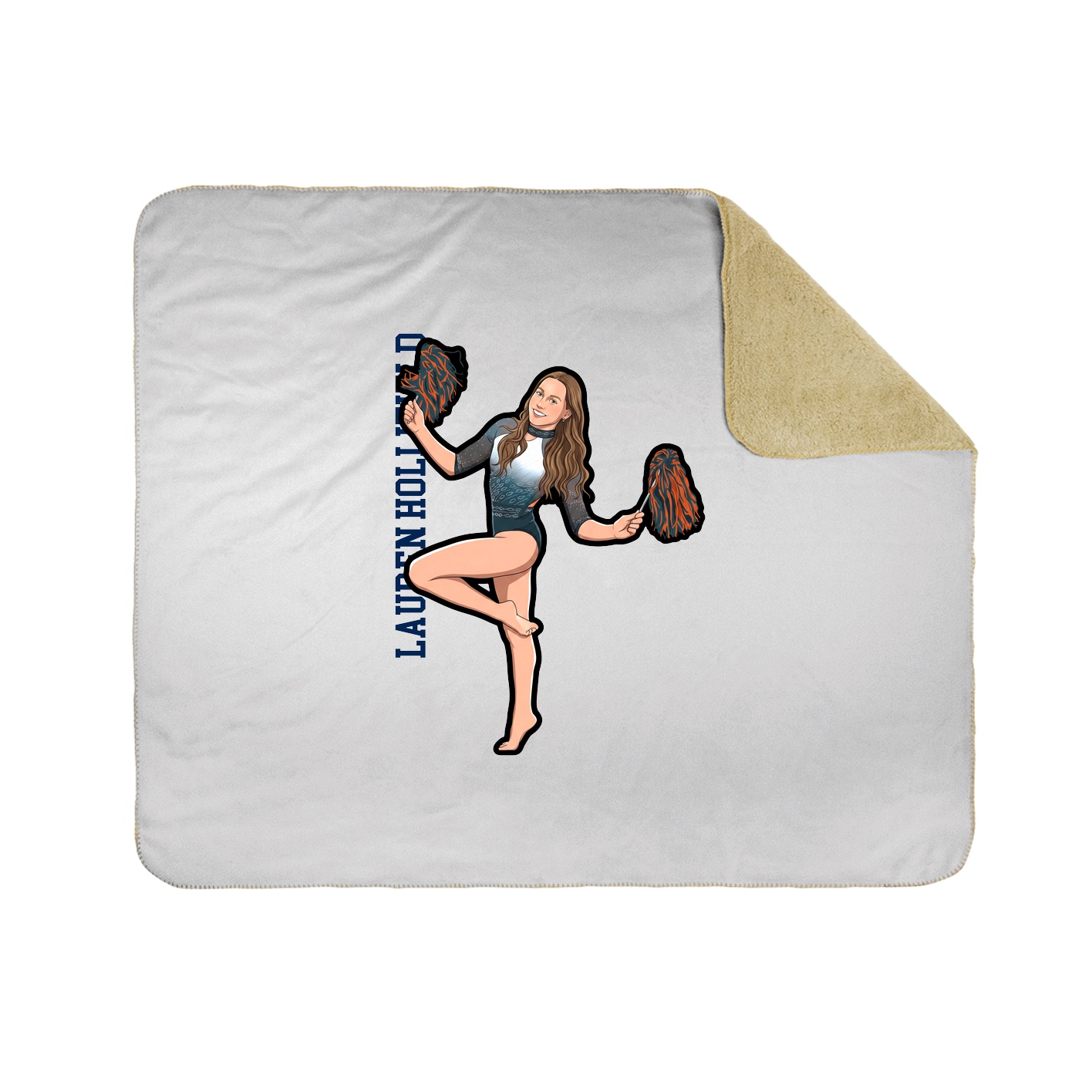Throw Blanket — Name Vertical in White