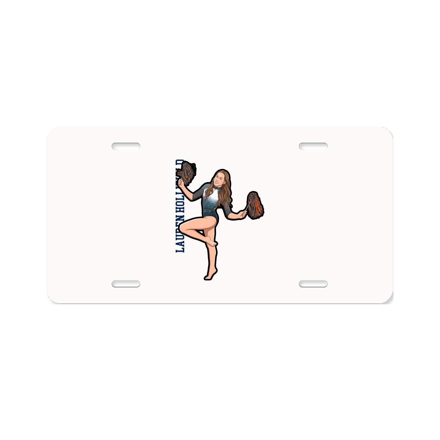 License Plate — Name Vertical in Classic