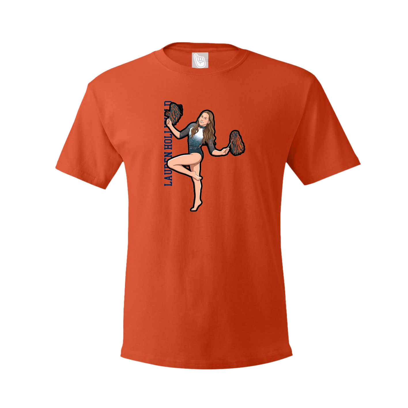 Youth Tee — Name Vertical in Orange