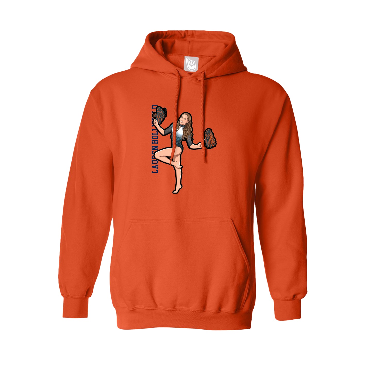 Hoodie — Name Vertical in Orange