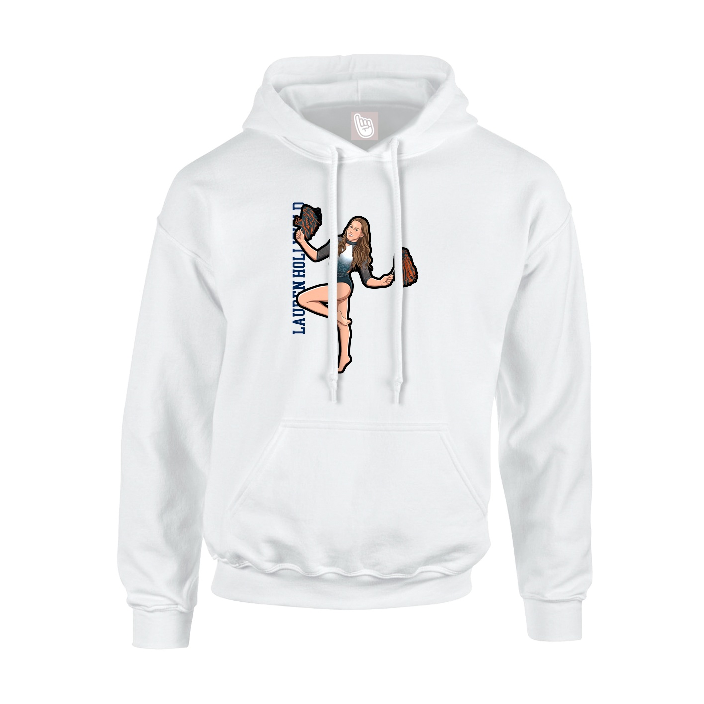 Youth Hoodie — Name Vertical in White