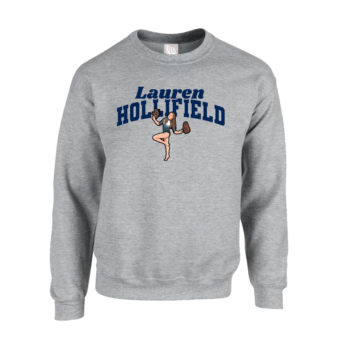 Fleece Crew — Signature Arch in Grey