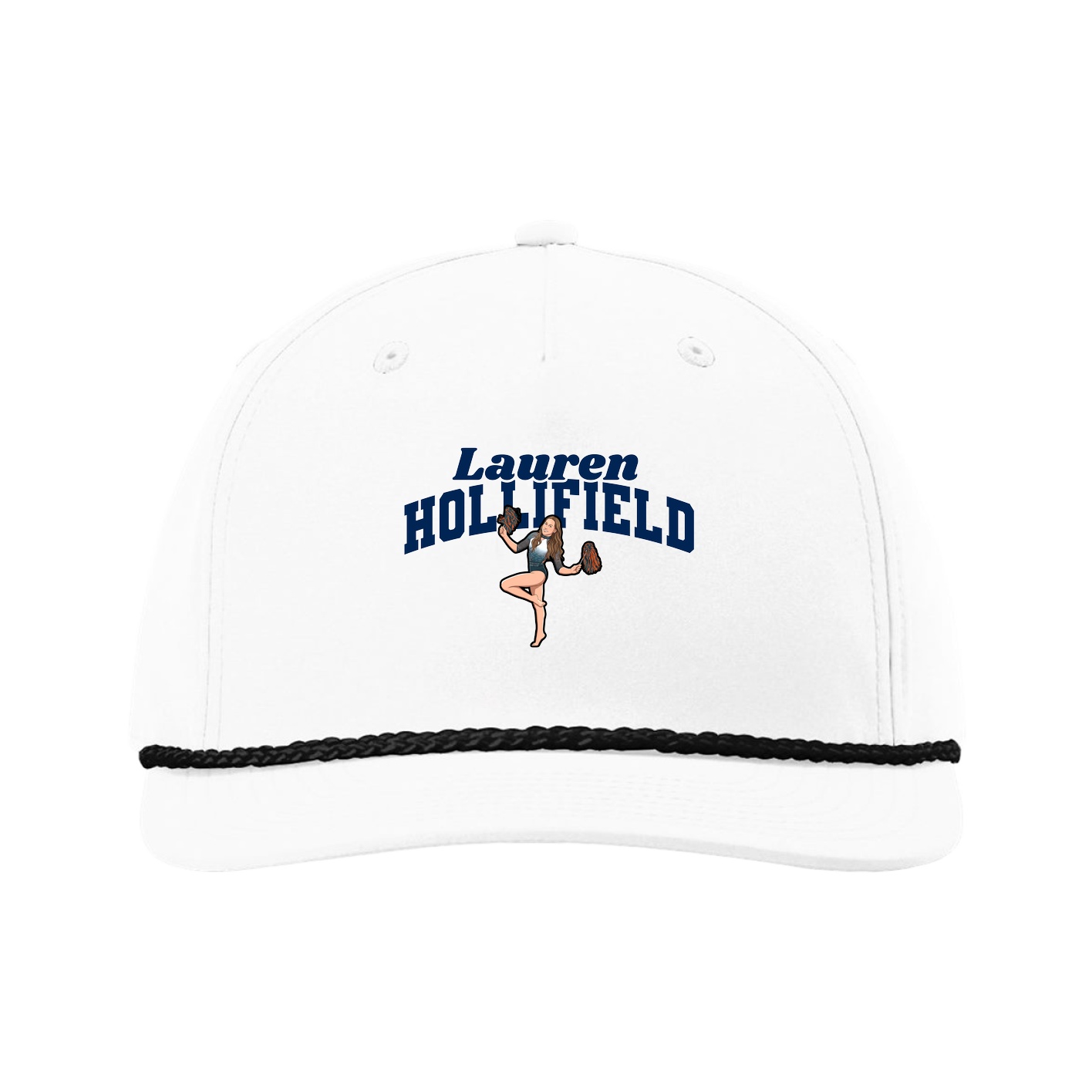 Five-Panel Classic Rope Cap — Signature Arch in White