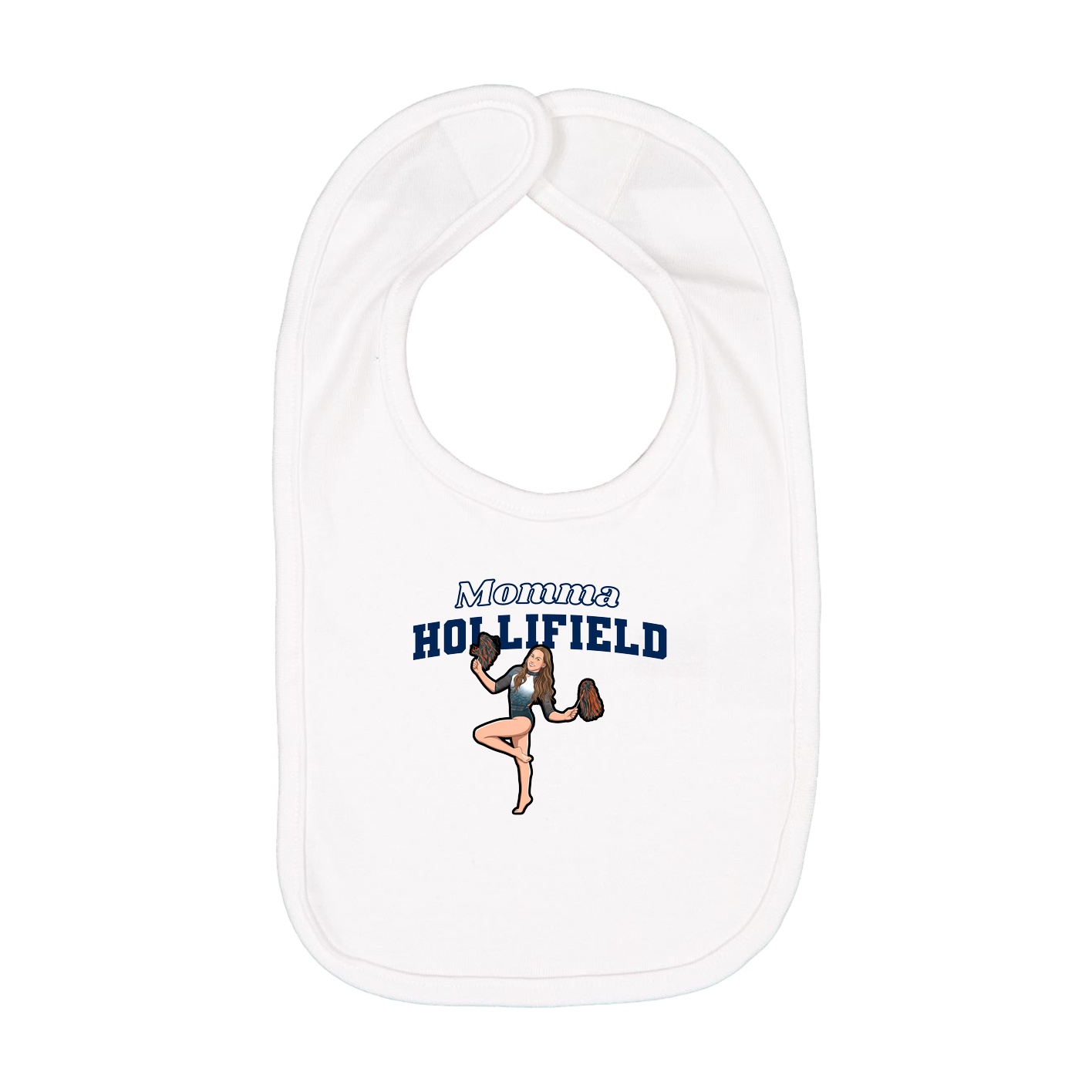 Infant Bib — Mothers Day Block in White