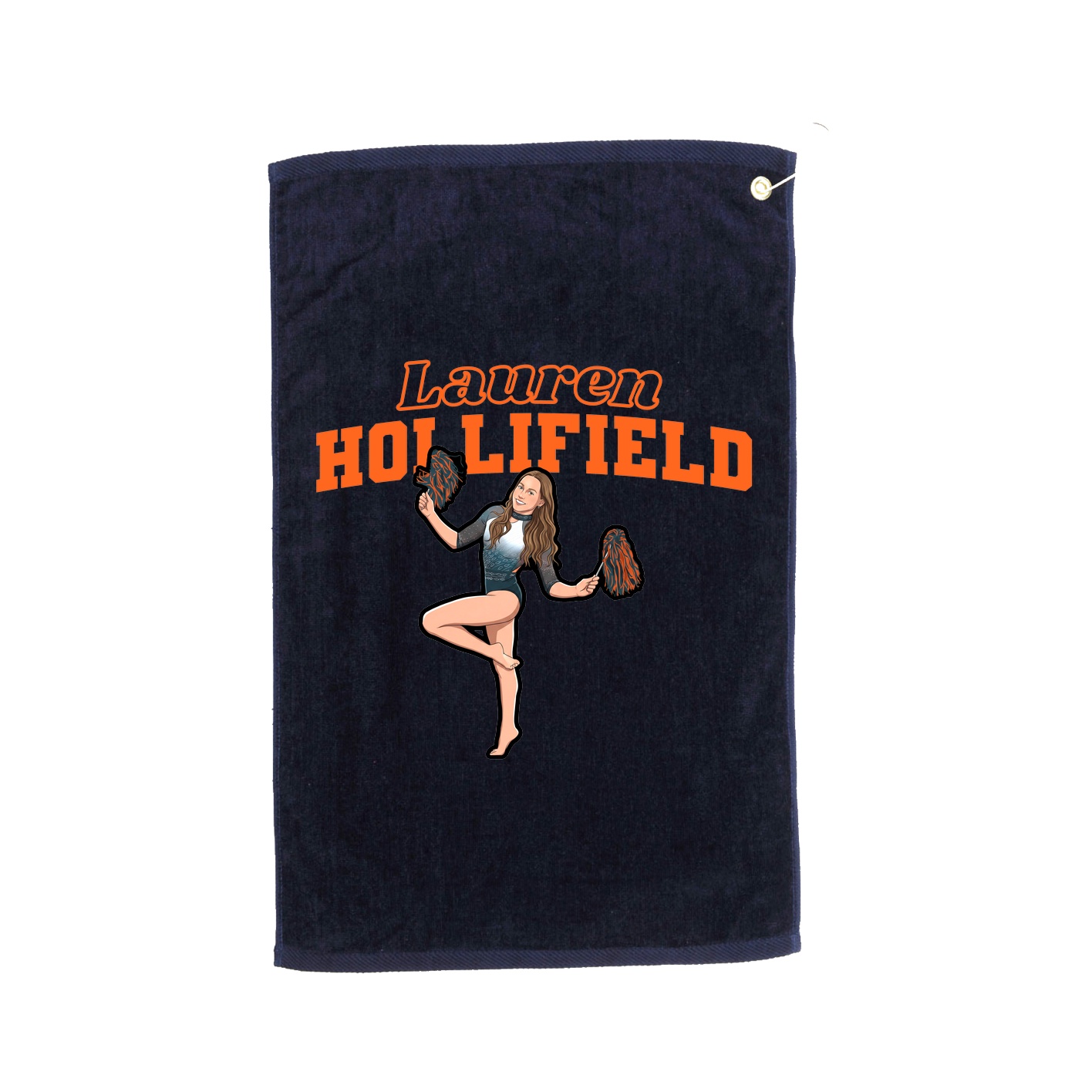 Golf Towel — Name Arch in Navy