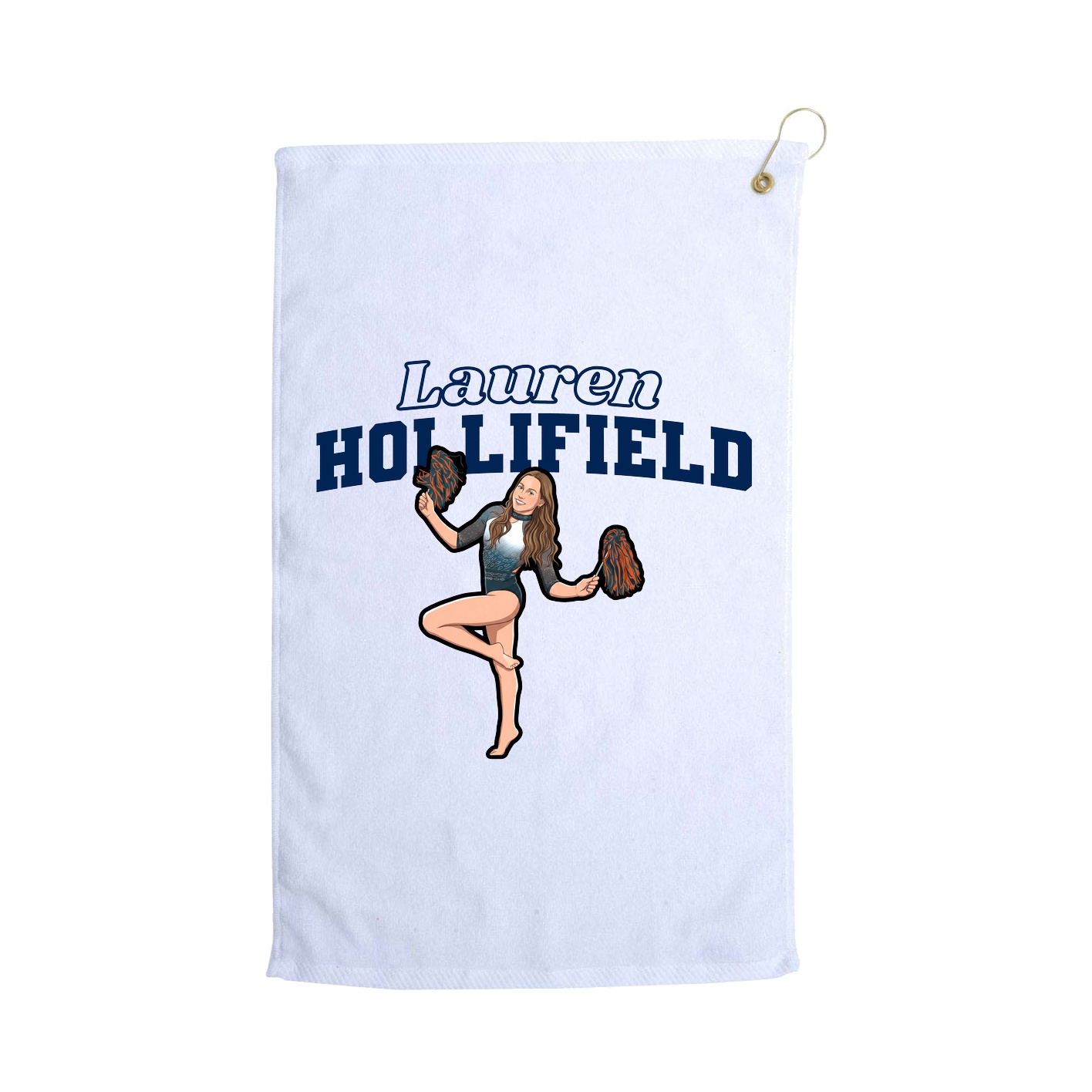 Golf Towel — Name Arch in White