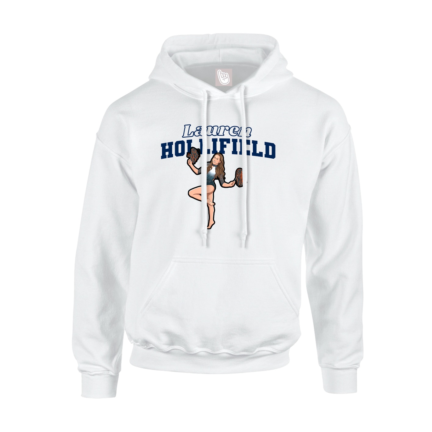 Youth Hoodie — Name Arch in White