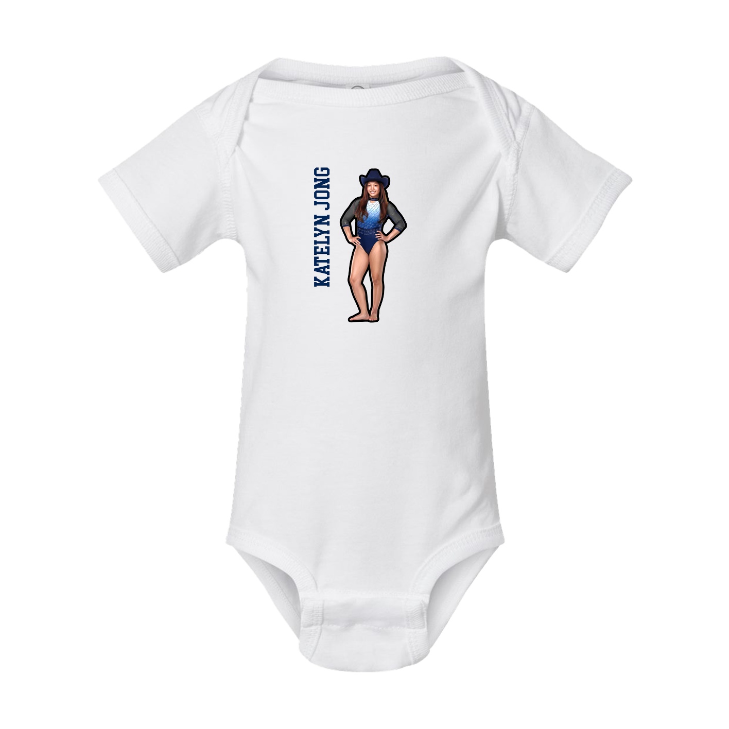 Baby Onesie — Name Vertical in White