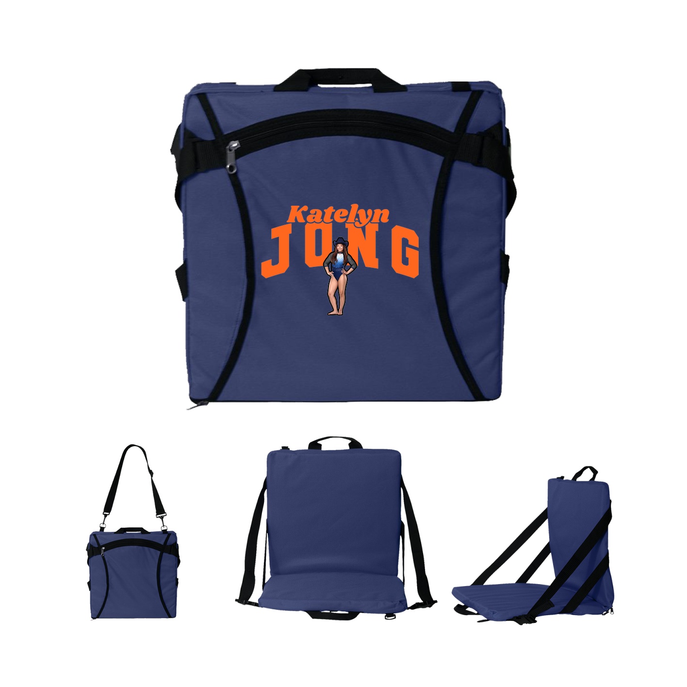 Folding Stadium Seat — Signature Arch in Navy