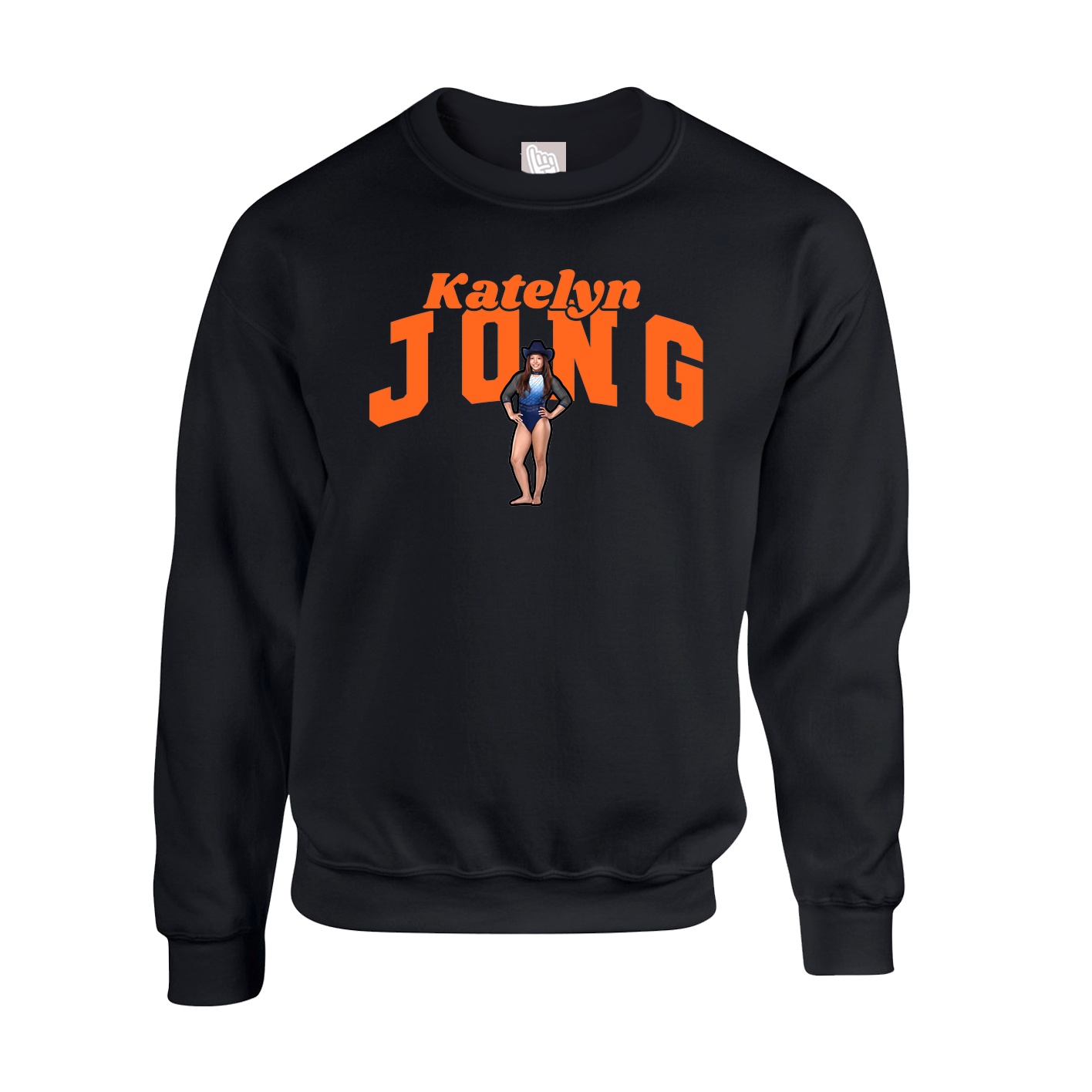Fleece Crew — Signature Arch in Black