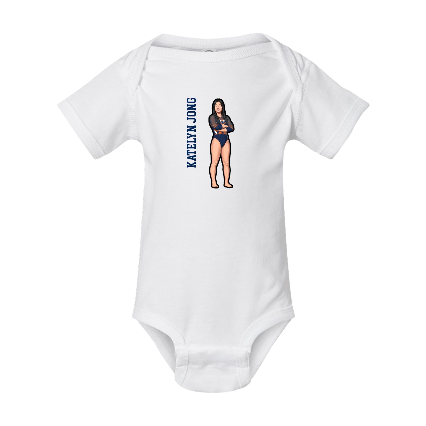 Baby Onesie — Name Vertical in White
