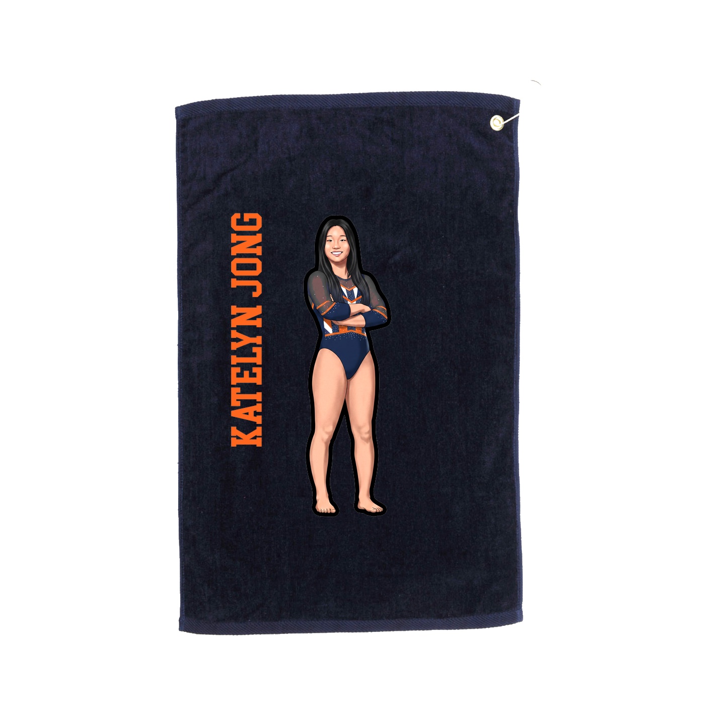 Golf Towel — Name Vertical in Navy