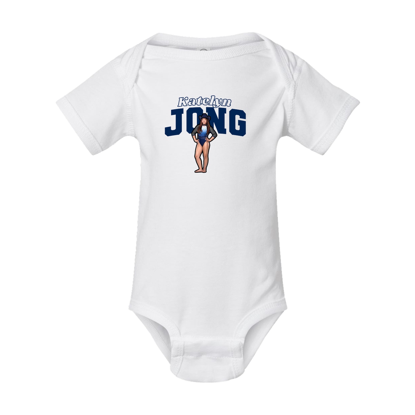 Baby Onesie — Name Arch in White