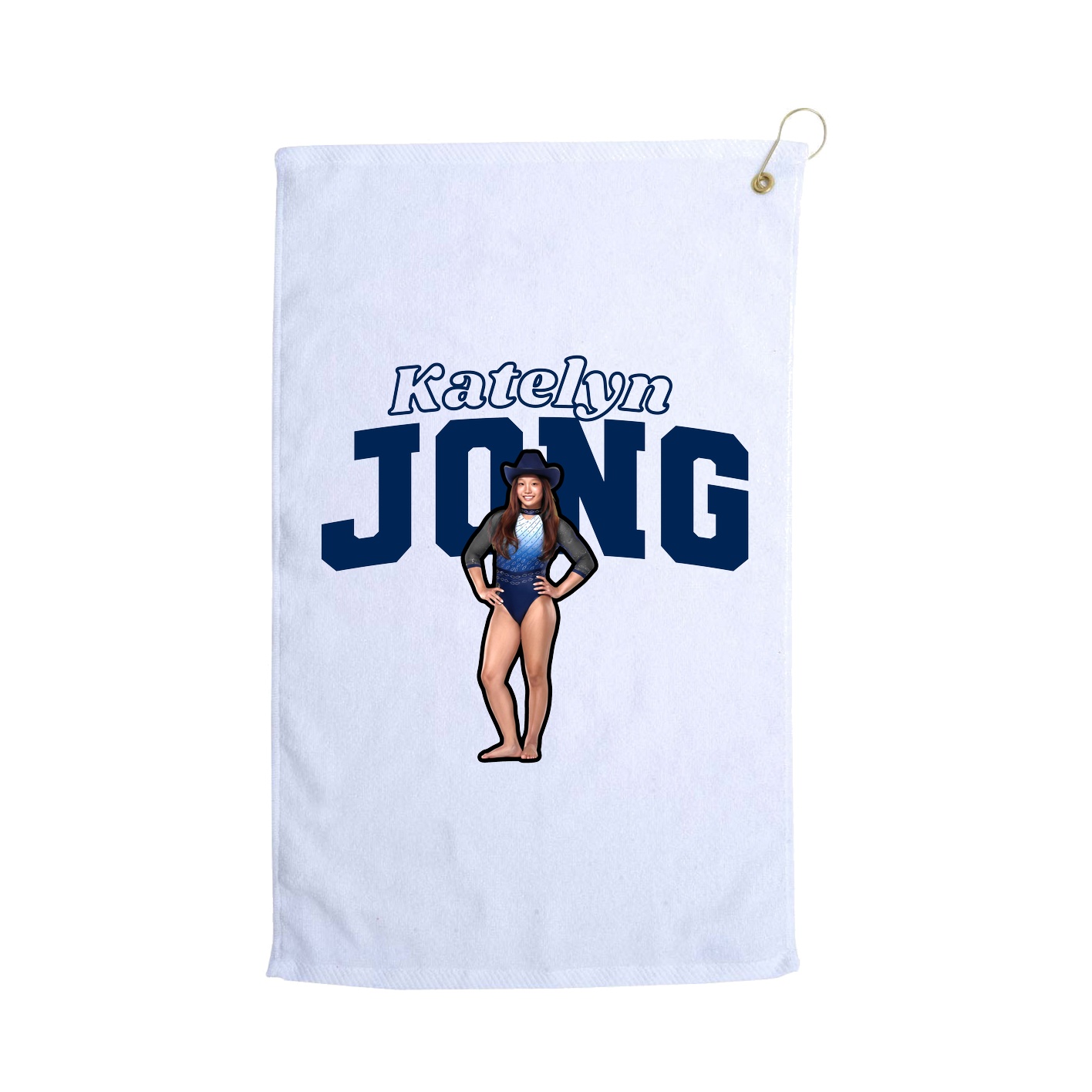 Golf Towel — Name Arch in White