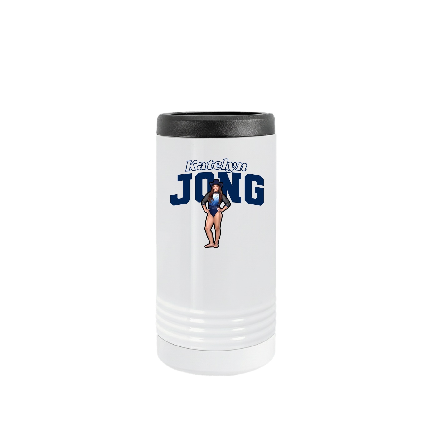 Slim Beverage Holder — Name Arch in White
