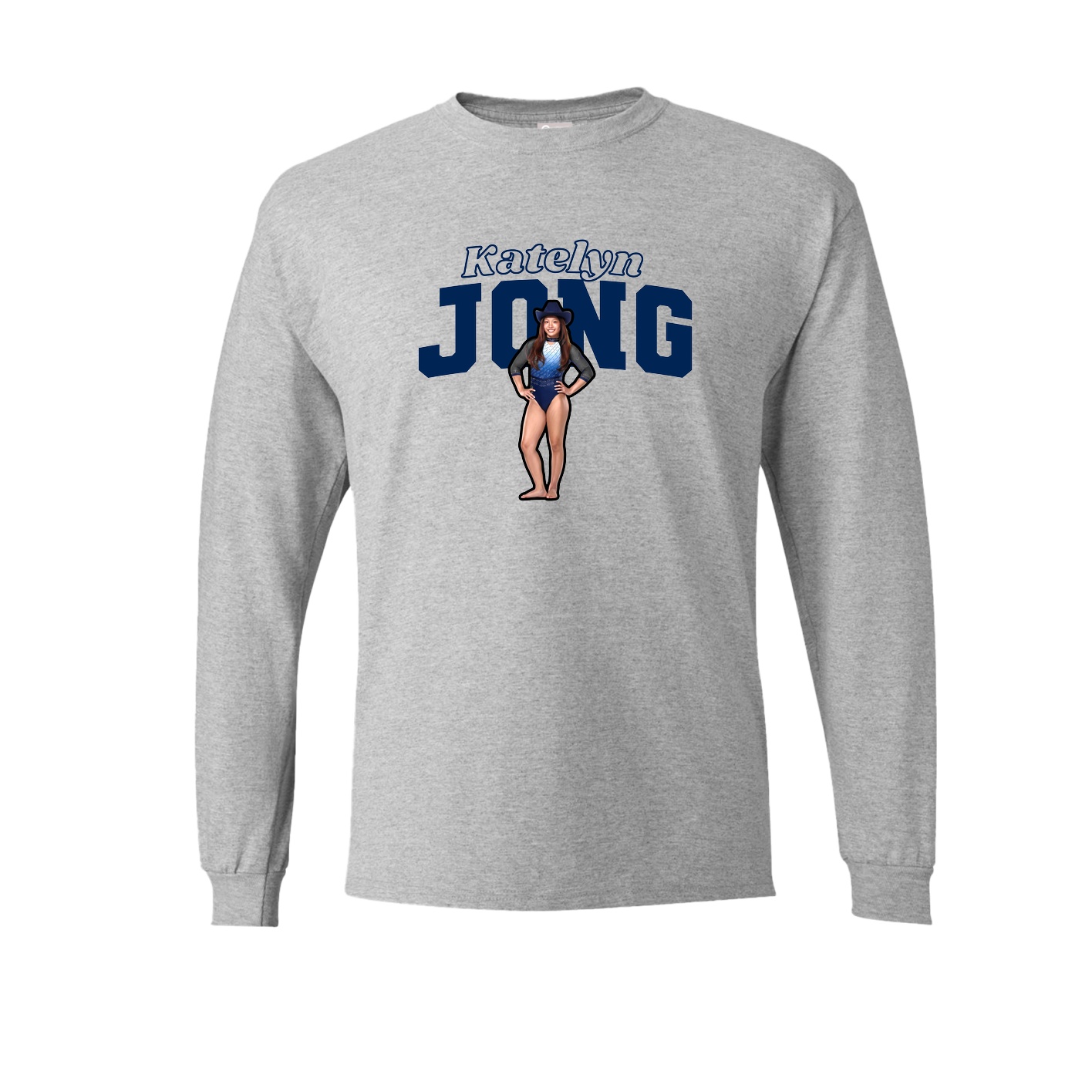 Long Sleeve Tee — Name Arch in Grey