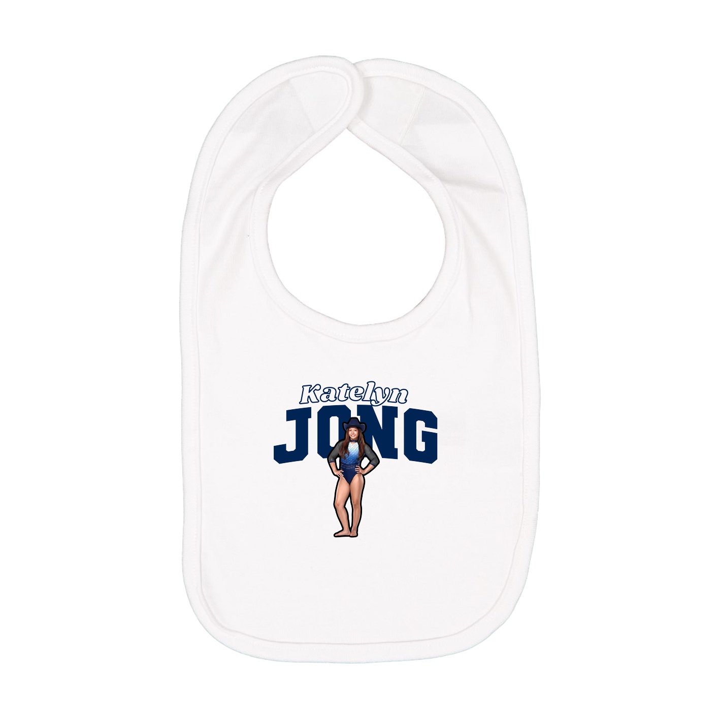 Infant Bib — Name Arch in White