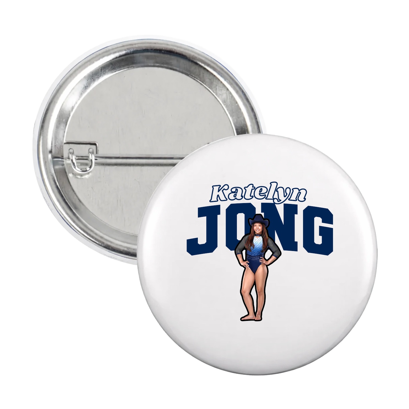 Game Day Button — Name Arch in White