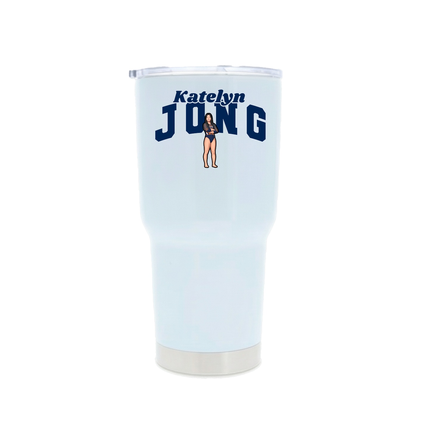 30oz Stainless Steel Tumbler — Signature Arch in White