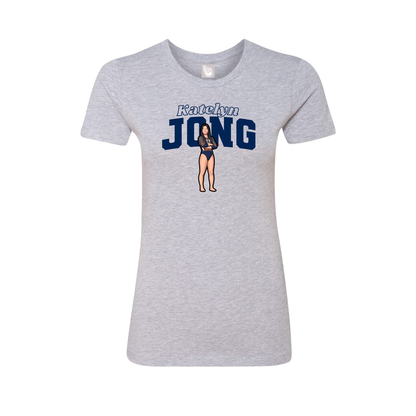 Fitted Women's Tee — Name Arch in Grey