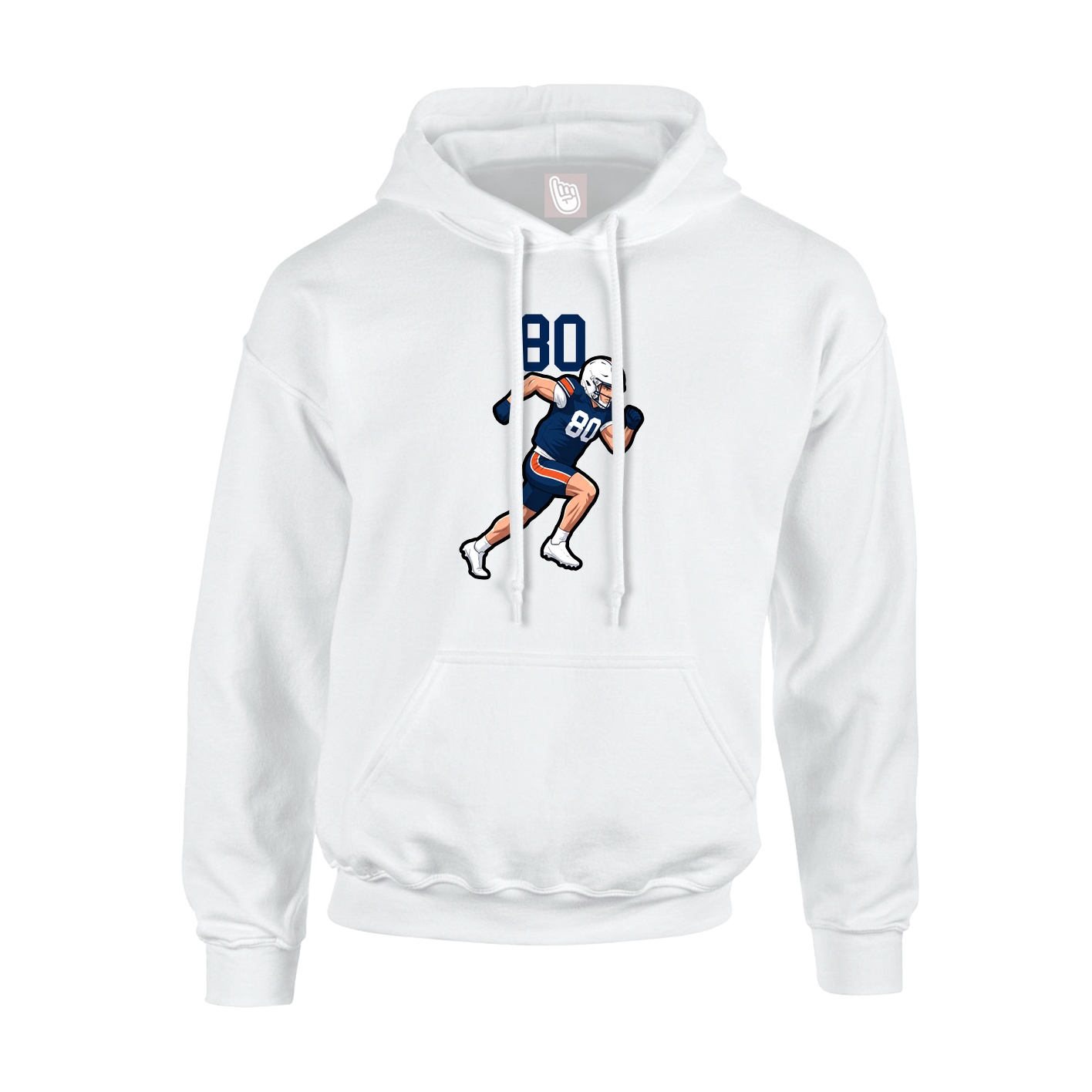 Youth Hoodie — Number Top in White