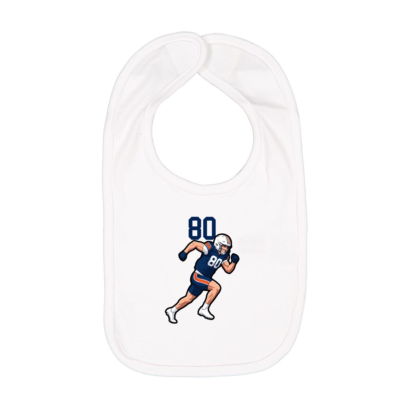 Infant Bib — Number Top in White