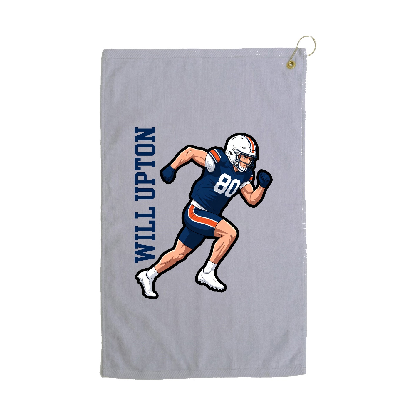 Golf Towel — Name Vertical in Grey