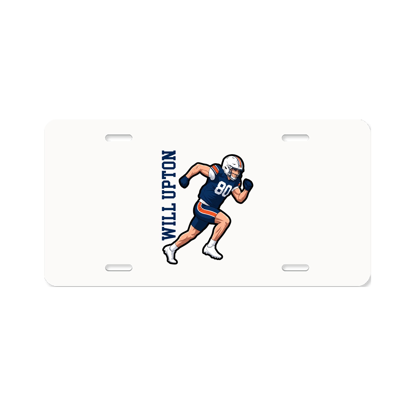 License Plate — Name Vertical in Classic