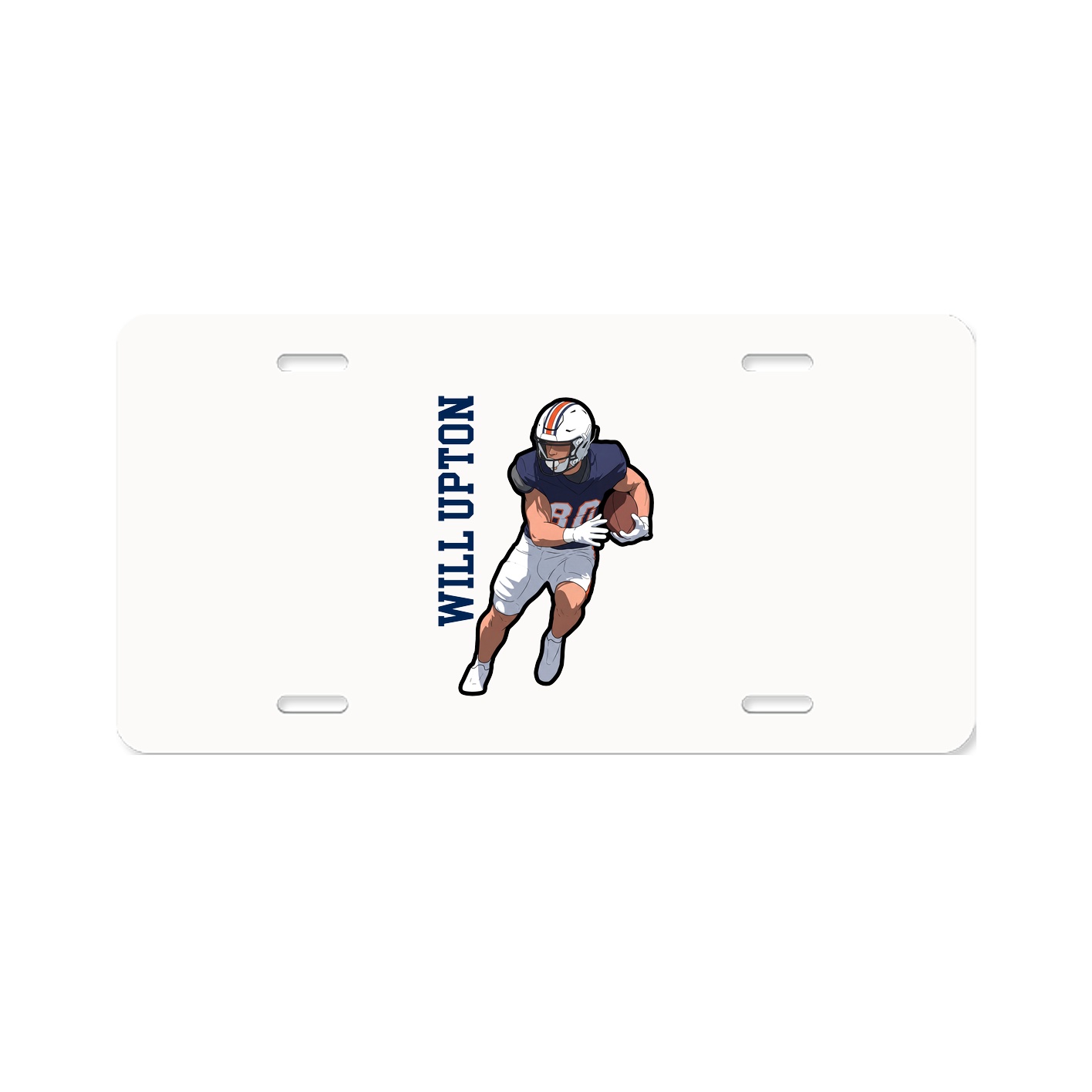 License Plate — Name Vertical in Classic