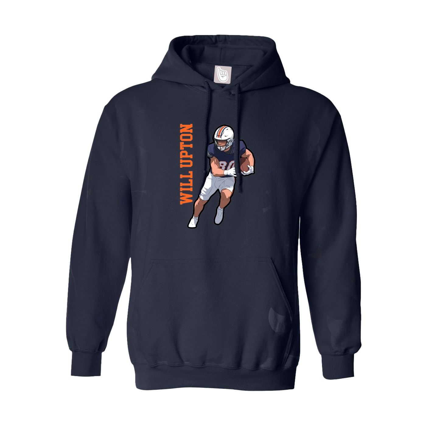 Hoodie — Name Vertical in Navy