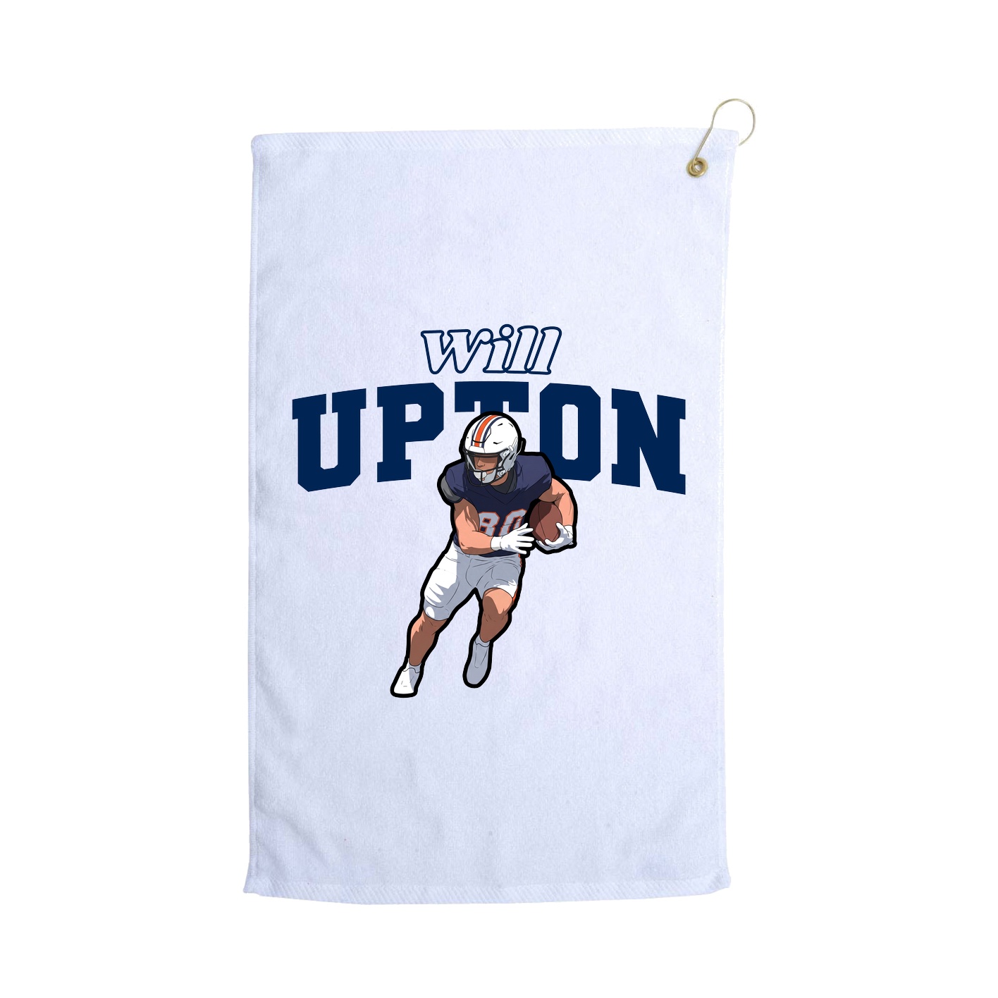 Golf Towel — Name Arch in White