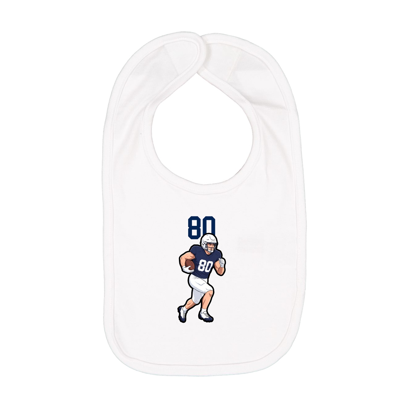 Infant Bib — Number Top in White