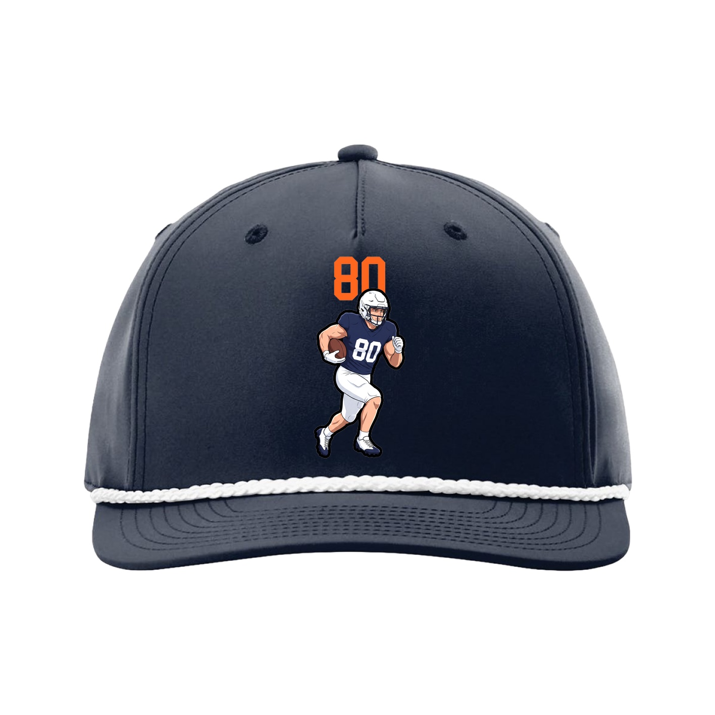 Five-Panel Classic Rope Cap — Number Top in Navy