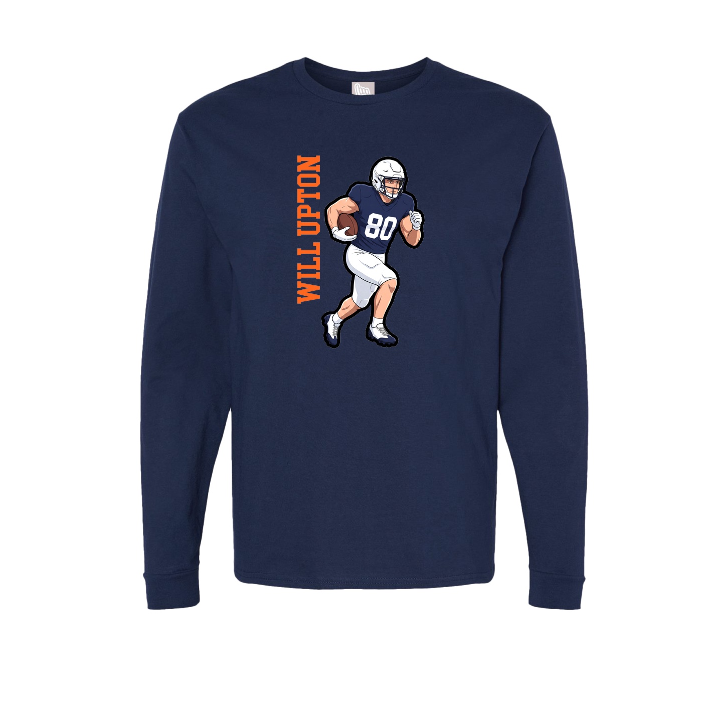Long Sleeve Tee — Name Vertical in Navy