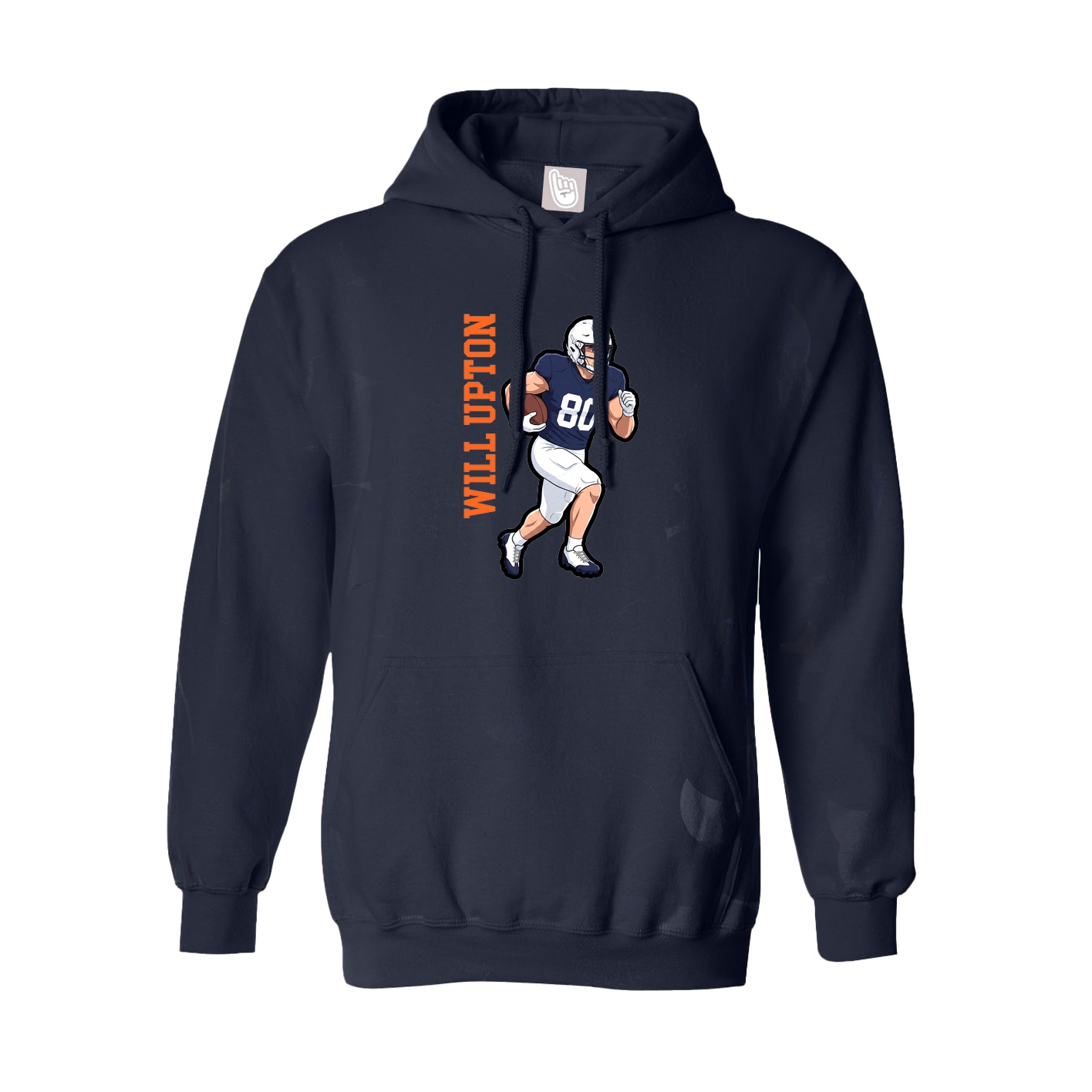 Youth Hoodie — Name Vertical in Navy