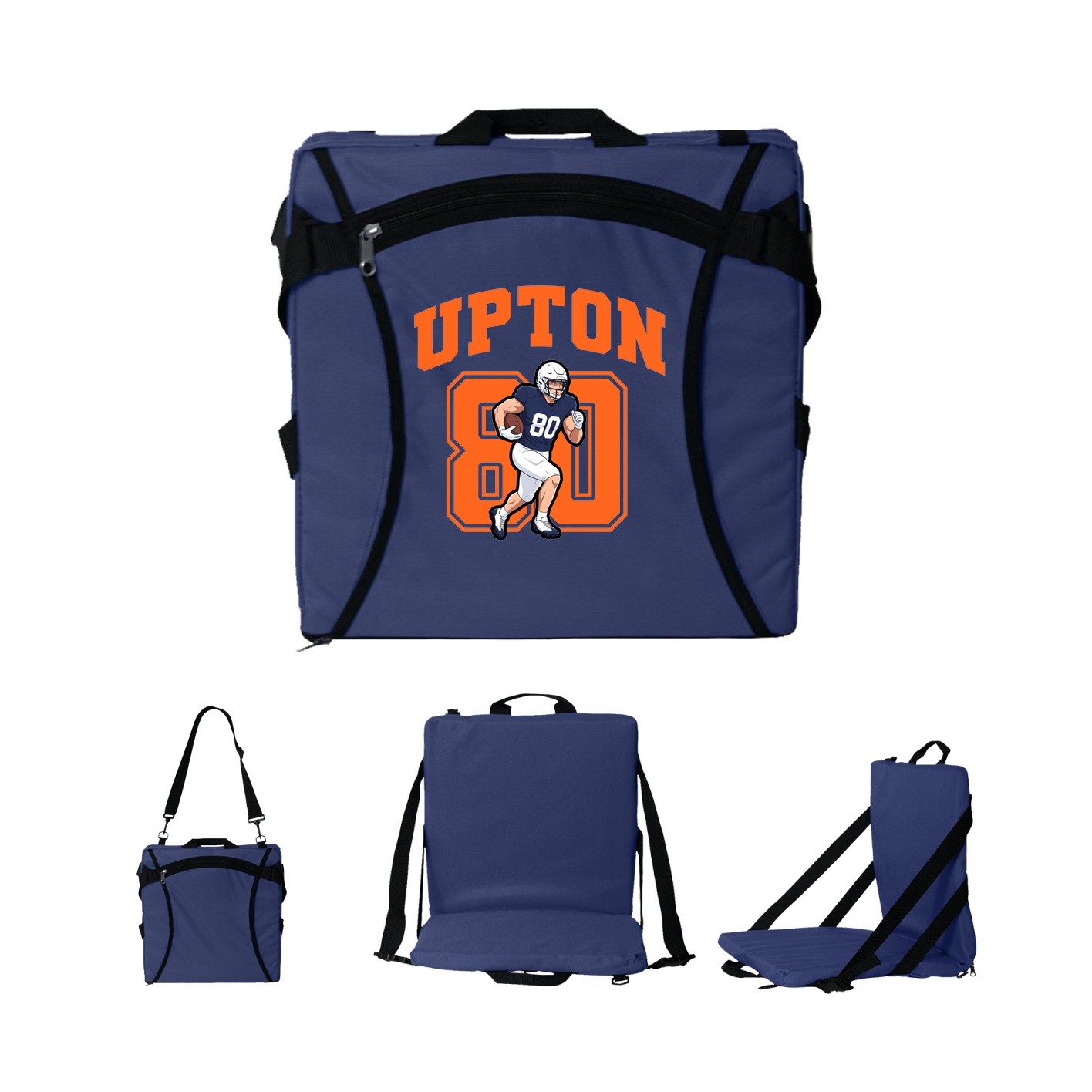 Folding Stadium Seat — Number in Navy