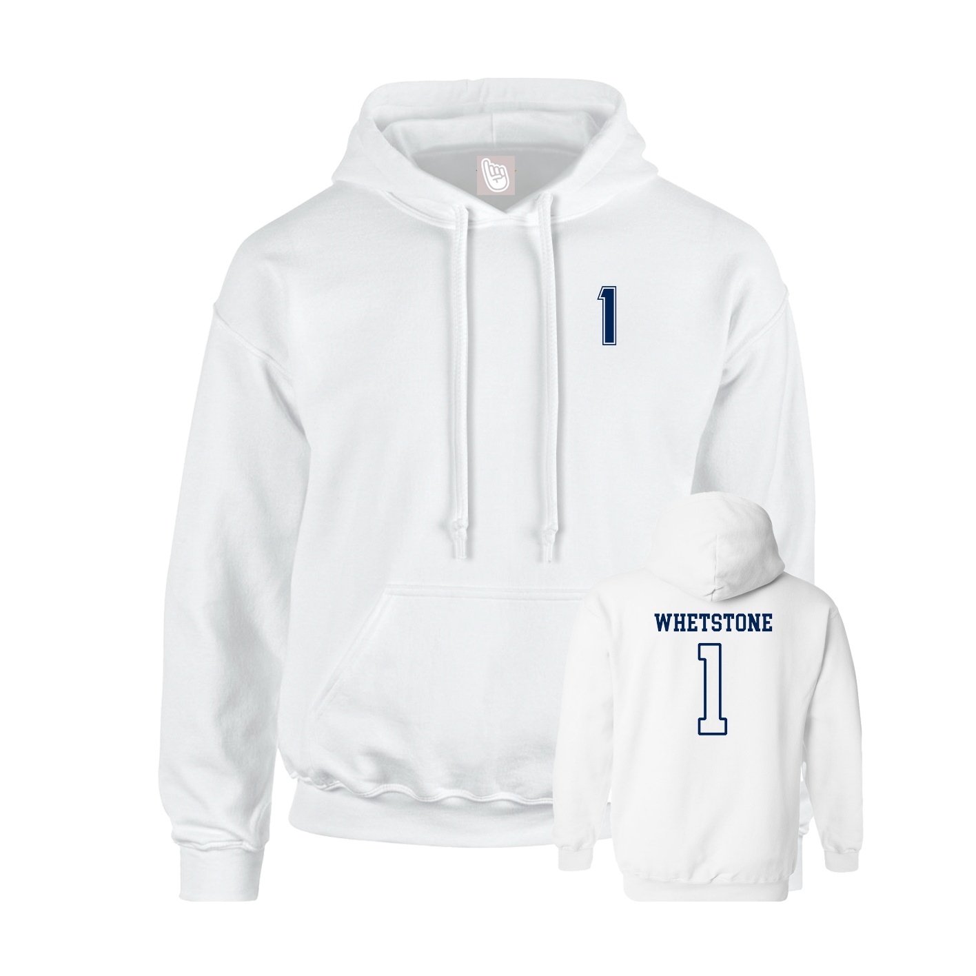 Hoodie — Chest Back in White