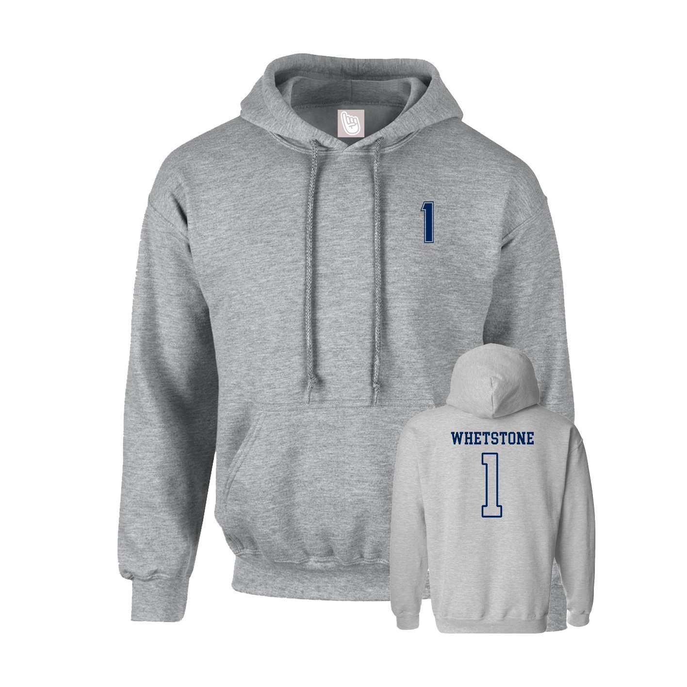 Youth Hoodie — Chest Back in Grey