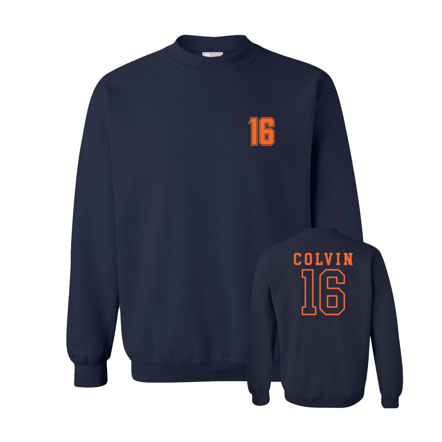 Fleece Crew — Chest Back in Navy