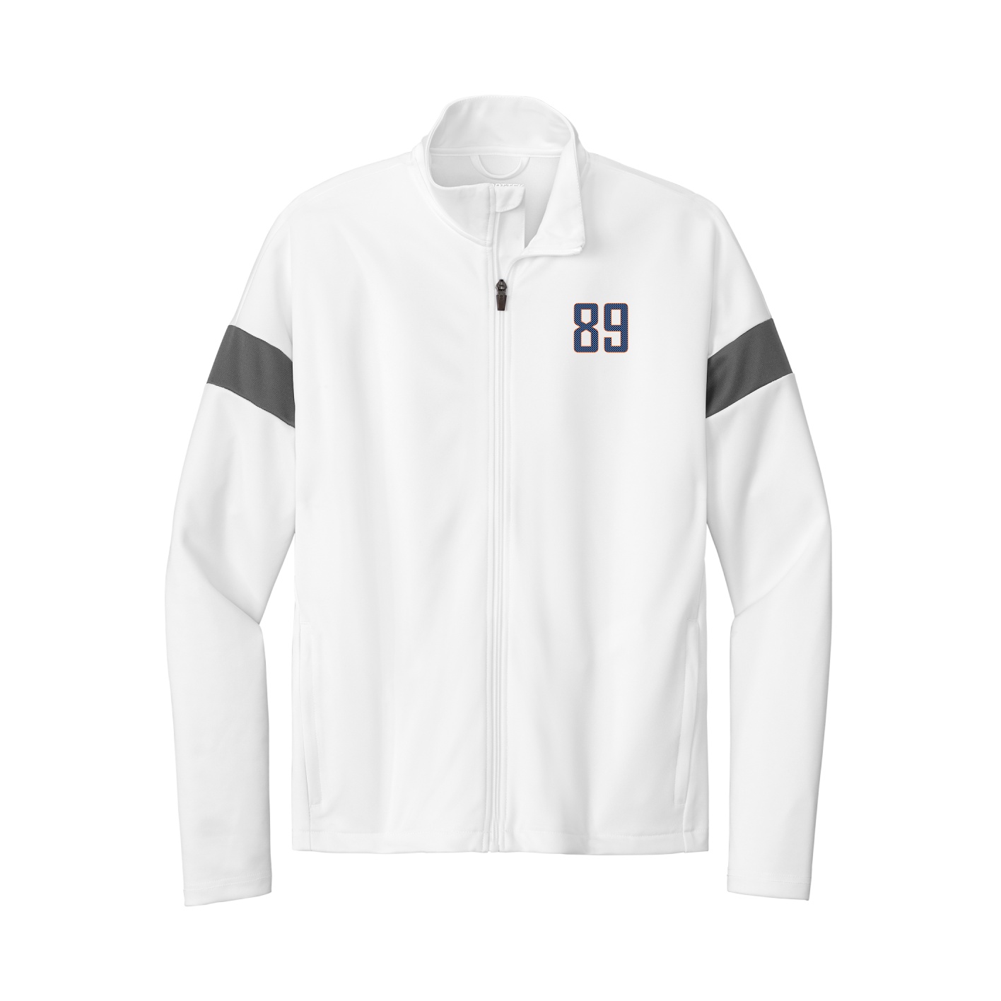 Team Travel Full-Zip Jacket — Front Shirsy in White/Grey