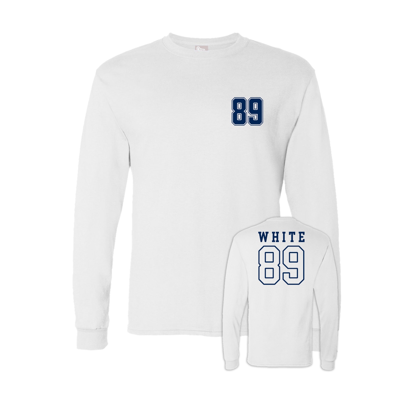 Long Sleeve Tee — Chest Back in White
