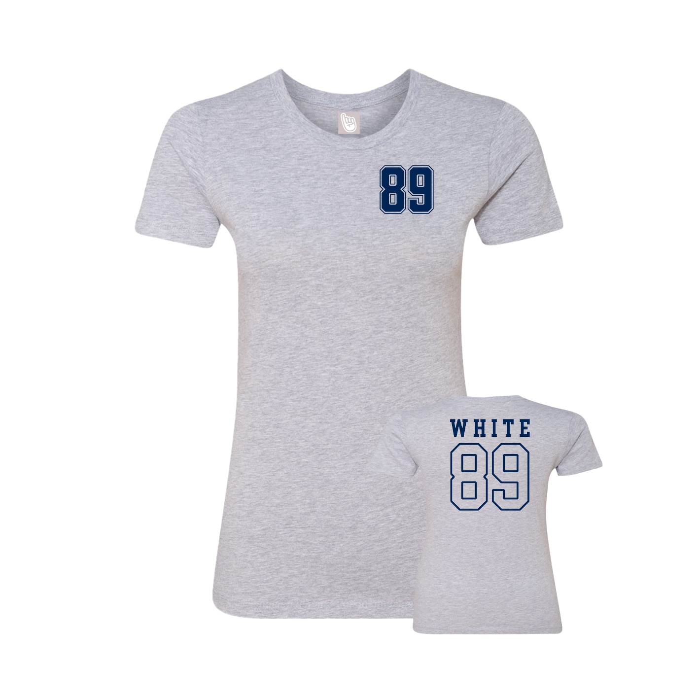 Womens Tee — Chest Back in Grey