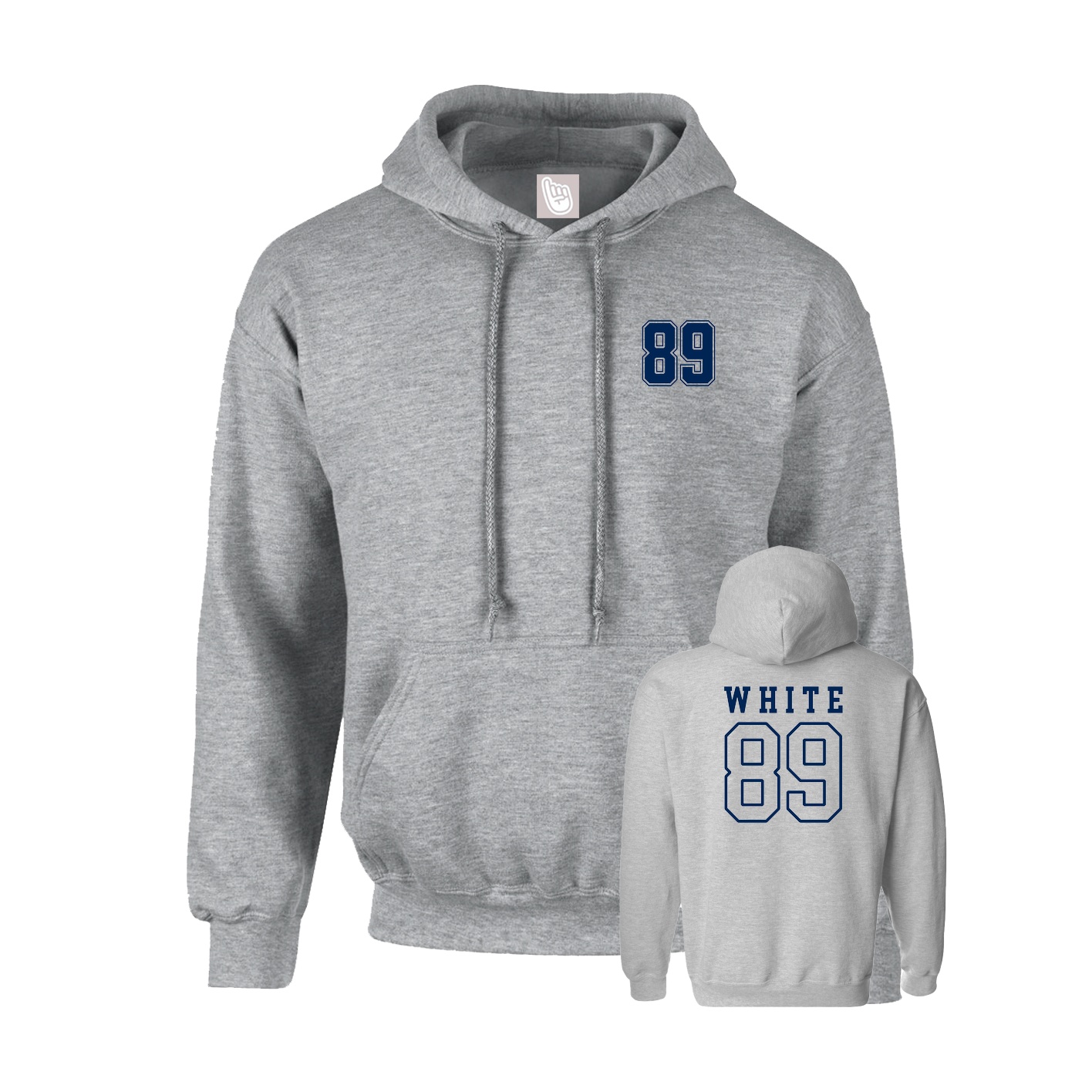Youth Hoodie — Chest Back in Grey