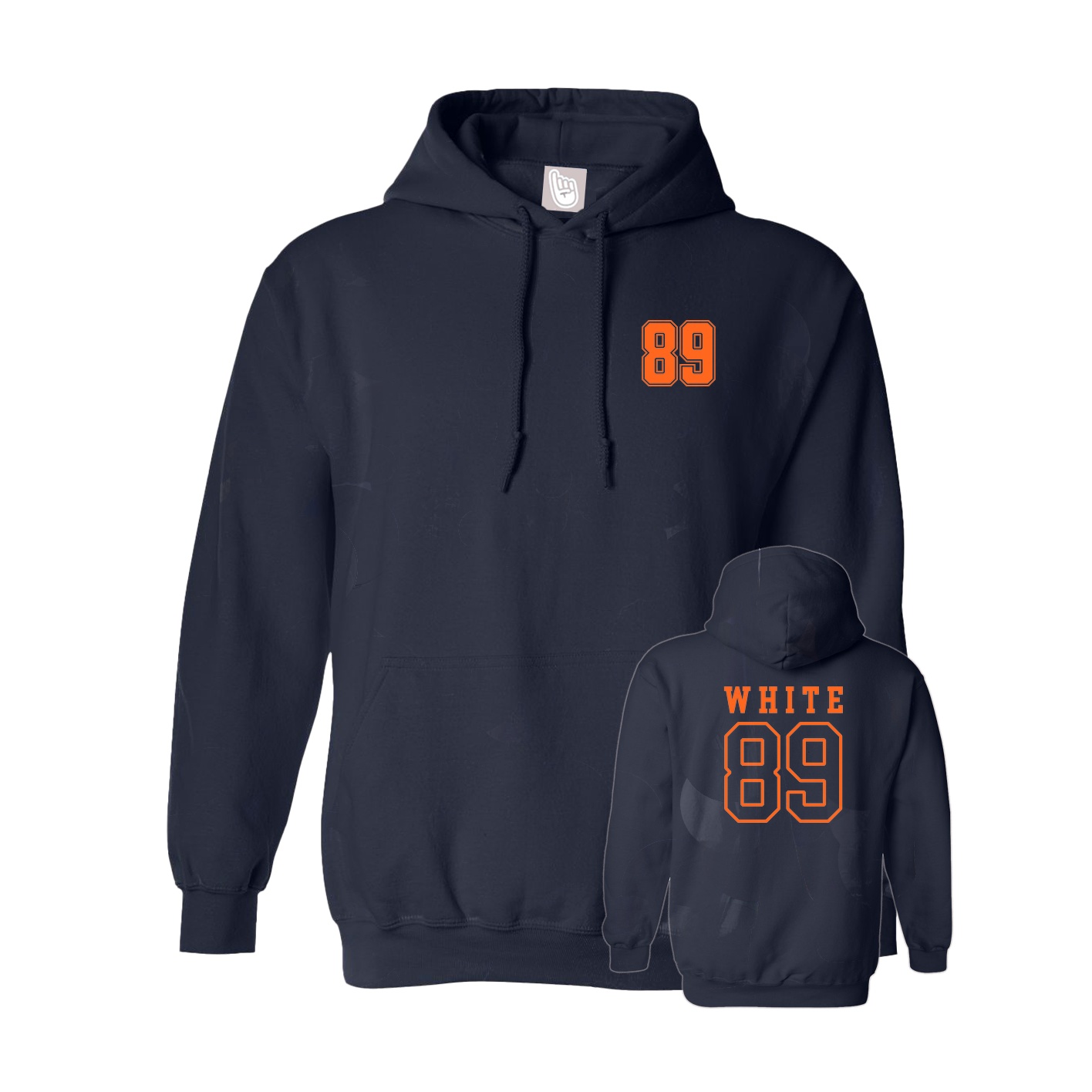 Youth Hoodie — Chest Back in Navy